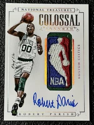 Robert Parish 2014-15 Panini National Treasures Robert Parish 1/1 LOGOMAN On Card Auto Celtics card sale