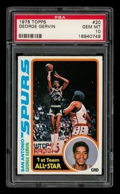 George Gervin 1978-79 Topps Set-Break # 20 George Gervin PSA 10 GEM MINT card sale