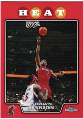 Shawn Marion 2008-09 TOPPS CHROME RED REFRACTOR SHAWN MARION /5 FUTURE HALL OF FAME card sale