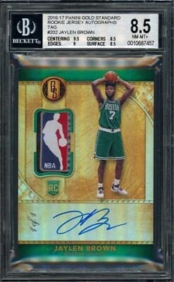 Jaylen Brown Jaylen Brown 2016-17 Rookie Gold Standard Card #202 BGS 8.5 AUTO LOGOMAN 1 of 1 card sale