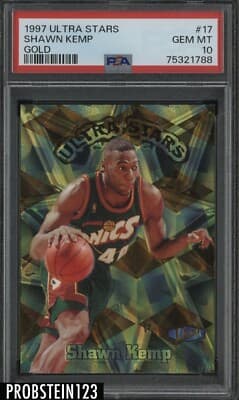 Shawn Kemp 1997-98 Fleer Ultra Stars Gold #17 Shawn Kemp Supersonics PSA 10 POP 3 card sale