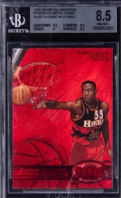 Dikembe Mutombo Dikembe Mutombo 1997 Skybox Metal Precious Metal Gems PMG /100 Red BGS 8.5 ๐๐ฅ card sale