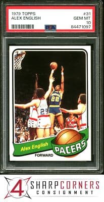 Alex English 1979 TOPPS #31 ALEX ENGLISH RC PACERS HOF PSA 10 card sale