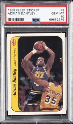 Adrian Dantley 1986 FLEER STICKER #3 ADRIAN DANTLEY PSA 10 card sale
