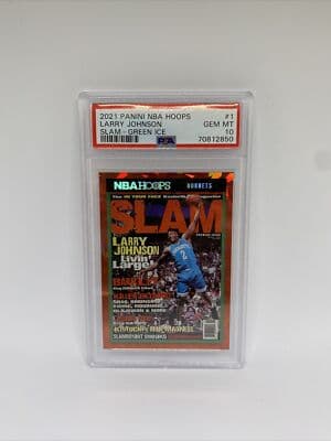 Larry Johnson 2021-22 NBA Hoops LARRY JOHNSON SLAM Green Ice Holo #Hornets SSP PSA 10 Gem Mint card sale