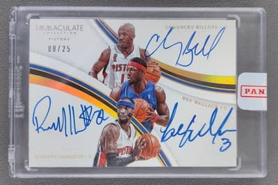 Ben Wallace 2016-17 Panini Immaculate Billups Ben Wallace Hamilton /25 Triple Auto card sale