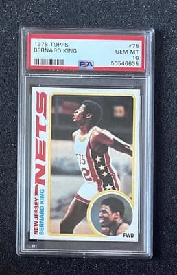 Bernard King 1978 Topps Basketball- #75 Bernard King - PSA 10 card sale