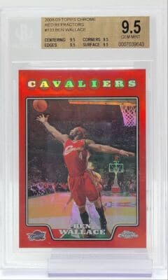 Ben Wallace 2008-09 TOPPS CHROME RED REFRACTOR CAVALIERS BEN WALLACE 1/5 BGS 9.5 Q0880 card sale