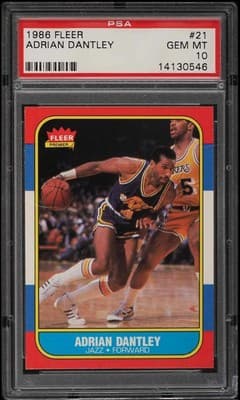 Adrian Dantley 1986 FLEER BASKETBALL Adrian Dantley #21 PSA 10 GEM MINT Pop 107 card sale