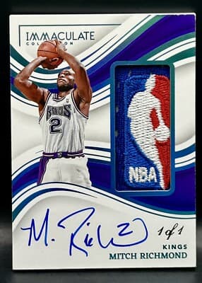 Mitch Richmond 2022-23 Panini Immaculate MITCH RICHMOND LOGOMAN AUTO 1/1 Kings card sale