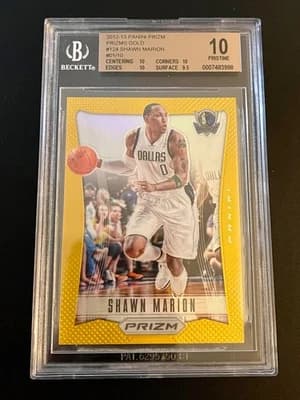 Shawn Marion 2012-13 Panini Prizm Gold Refractor Shawn Marion card 1/10 BGS 10 Pristine card sale