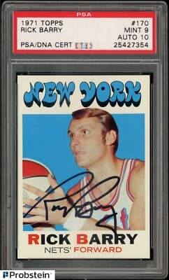 Rick Barry Rick Barry HOF Signed 1971 Topps #170 RC Rookie PSA 9 PSA/DNA 10 AUTO POP 2 card sale