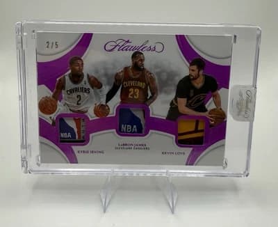 Kevin Love 2024 FLAWLESS LEBRON JAMES KYRIE IRVING KEVIN LOVE LOGOMAN TRIPLE PATCH /5 card sale