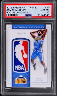 Jamal Murray 2016 National Treasures Jamal Murray Rookie Logoman #10 1/1 PSA 10 Rookie RC card sale