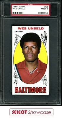Wes Unseld 1969 TOPPS #56 WES UNSELD RC HOF PSA 9 SET BREAK card sale