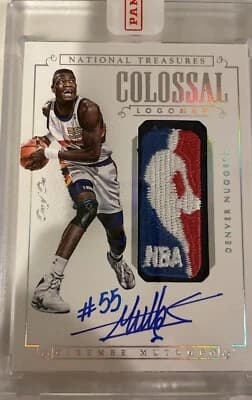 Dikembe Mutombo 2014-15 Panini Flawless Dikembe Mutombo Auto, Game Worn Logoman, One Of One. card sale
