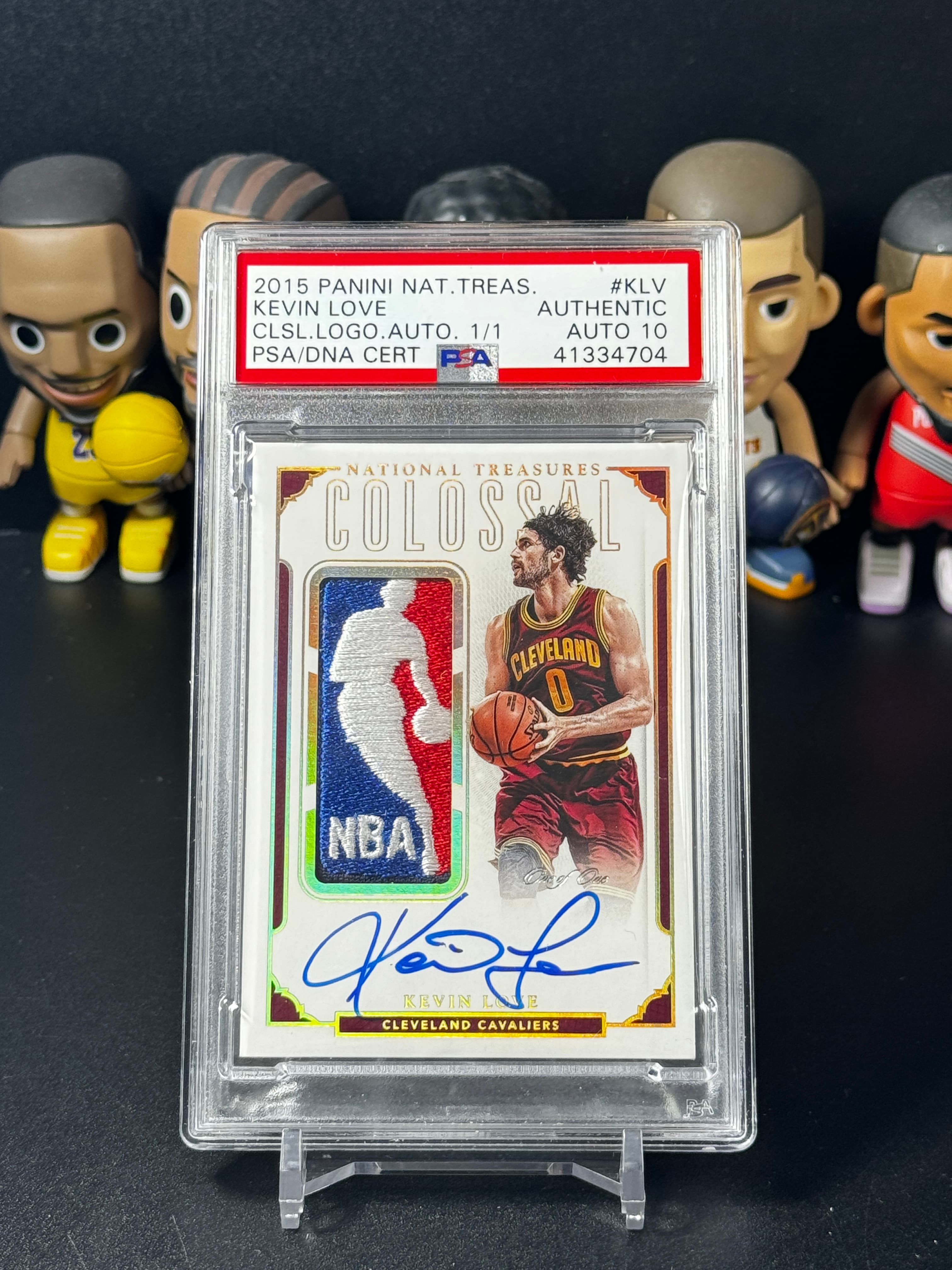 Kevin Love 【喷子拍卖】2015-16 panini national treasury Kevin Love 国宝 克里夫兰骑士 乐福 勒夫 logoman 签字 一编 1of1 卡签 系列大hit 最有价刺绣版GU PSA签字10 轻印看图 JVJ card sale