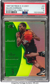 Allen Iverson 1997 Skybox E-X 2001 Allen Iverson (Essential Credentials Now) #3 PSA EX 5 - #'d 02/03. card from Card Ladder