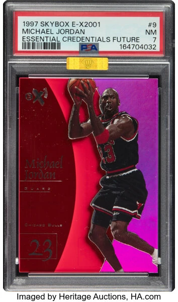 1997 SkyBox E-X2001 Michael Jordan Essential Credentials Future PSA 7, 37/72
