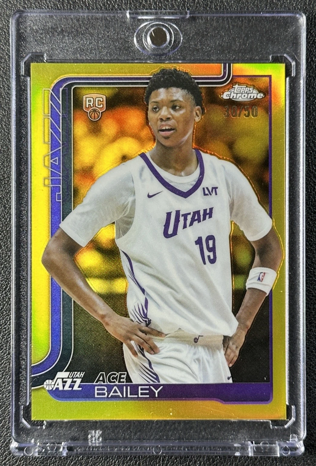 2025-26 Topps Chrome Gold Refractor Ace Bailey Rookie #255 /50 basketball card