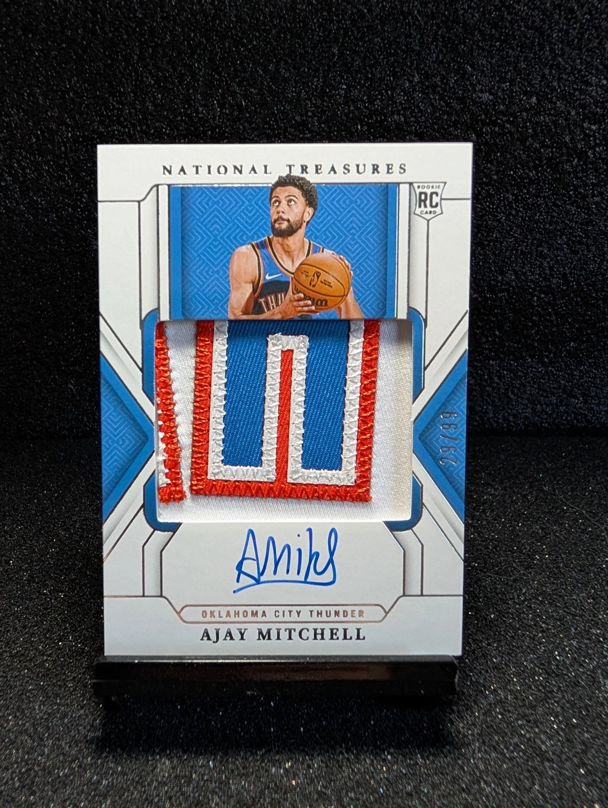 2024-25 National Treasures Ajay Mitchell Rookie Patch Autograph /99 basketball card