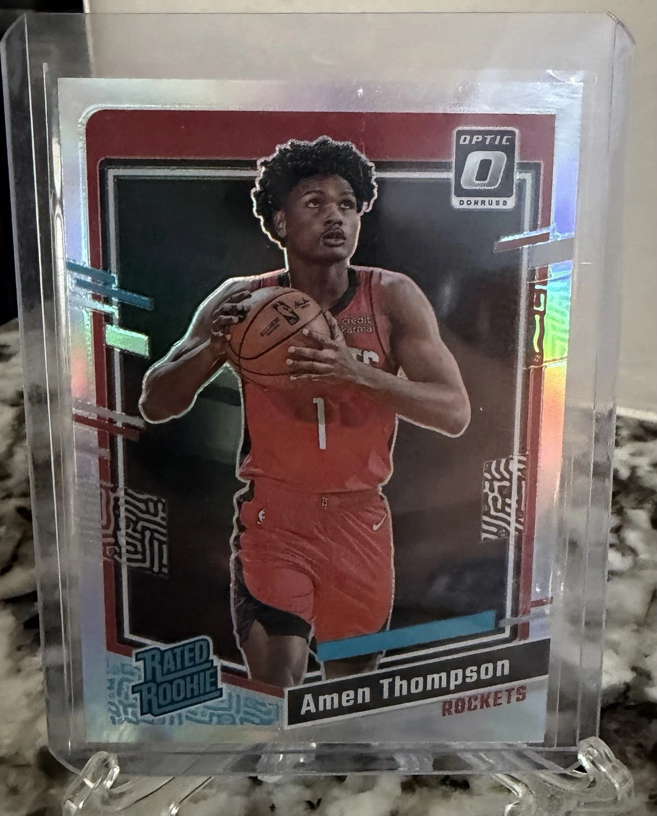 2023-24 Donruss Optic Holo Amen Thompson Rated Rookie basketball card