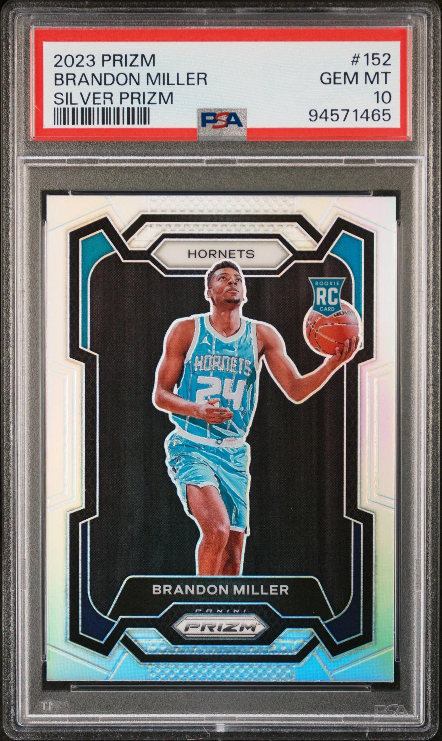 Brandon Miller 2023-24 Panini Prizm Brandon Miller Silver Prizm Rookie basketball card