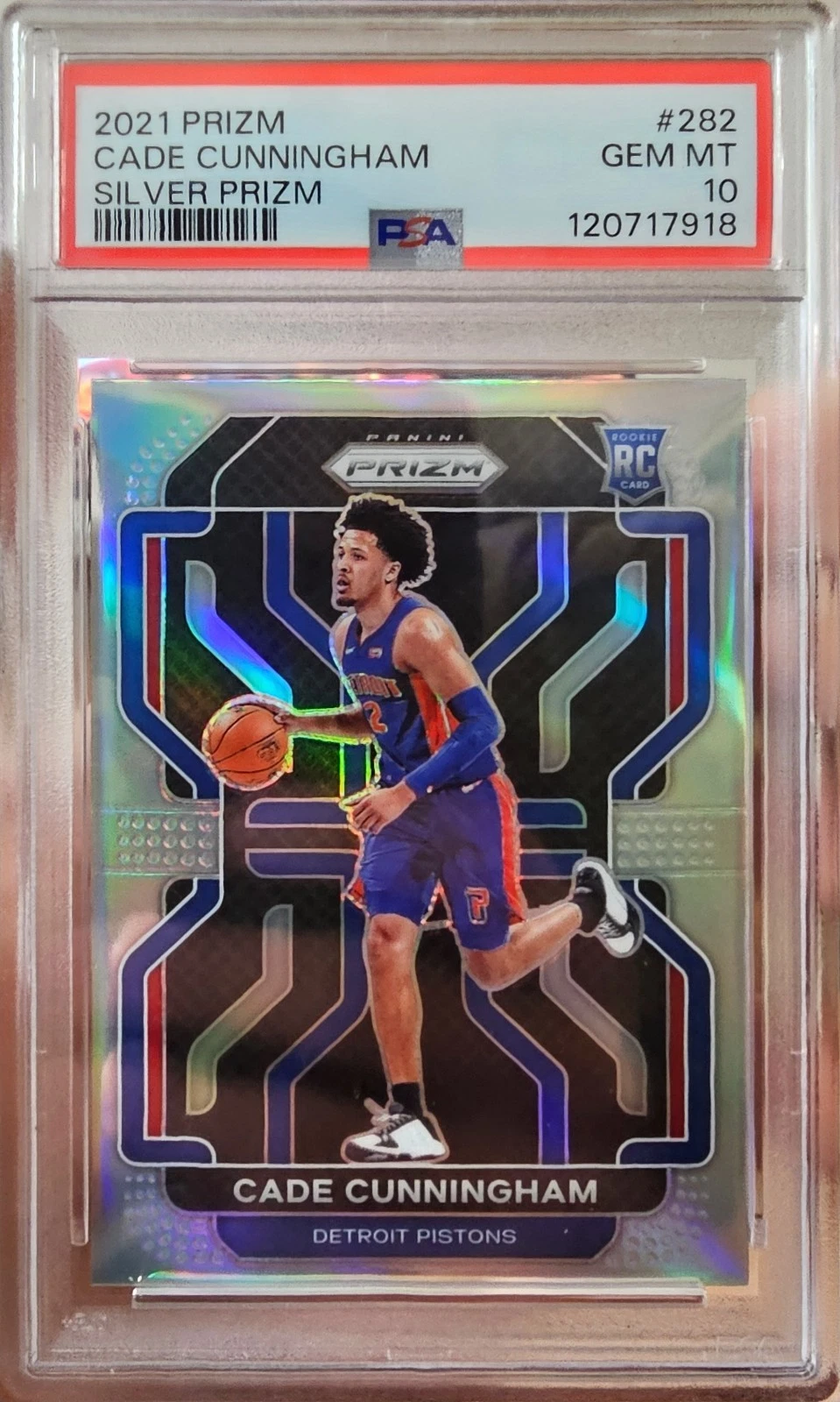 Cade Cunningham 2021-22 Panini Prizm Cade Cunningham Silver Prizm Rookie #282 basketball card