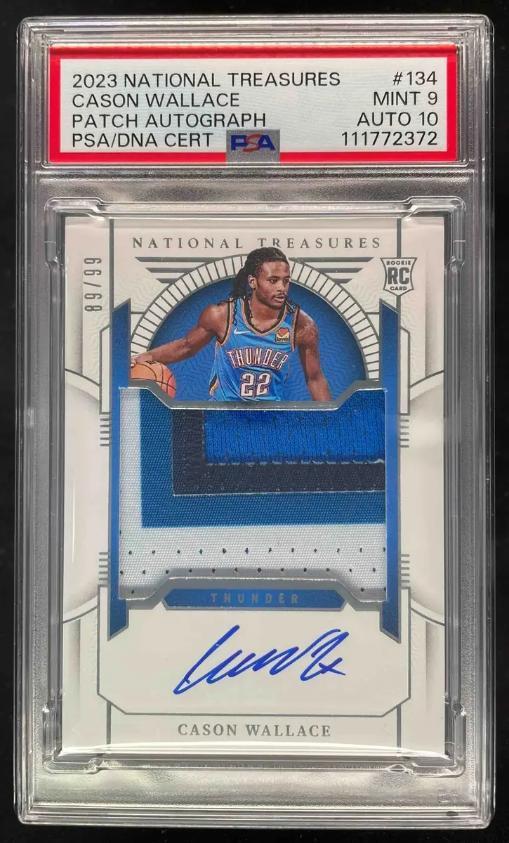 2023-24 National Treasures Cason Wallace Rookie Patch Autograph #134 /99 basketball card