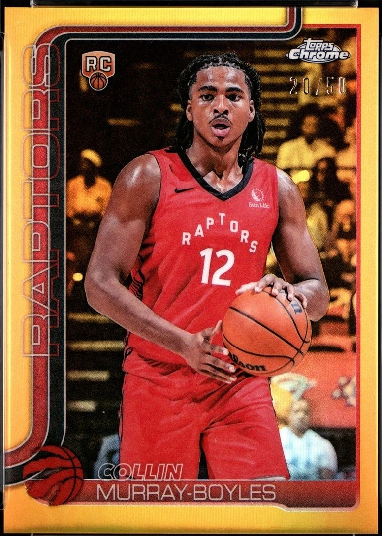 Collin Murray-Boyles 2025-26 Topps Chrome True Gold Refractor Rookie #259 numbered 20 of 50 basketball card