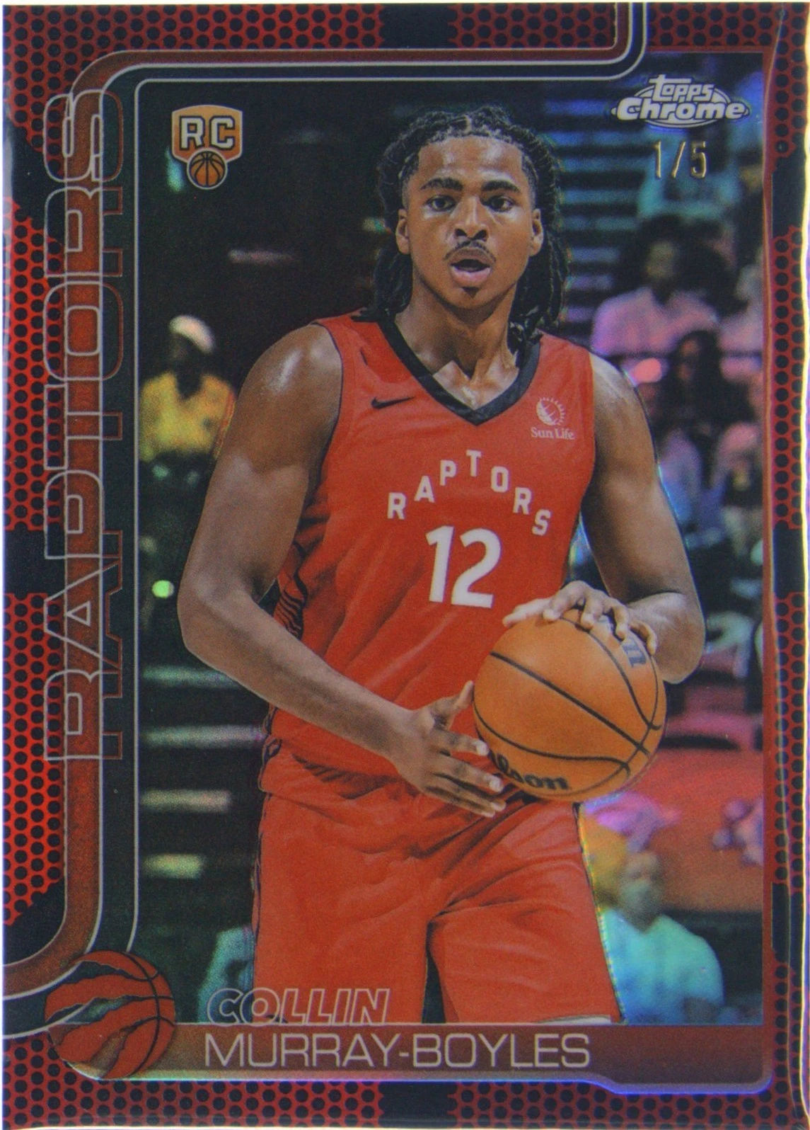 Collin Murray-Boyles 2025-26 Topps Chrome True Red Refractor Rookie #259 numbered 1 of 5 basketball card