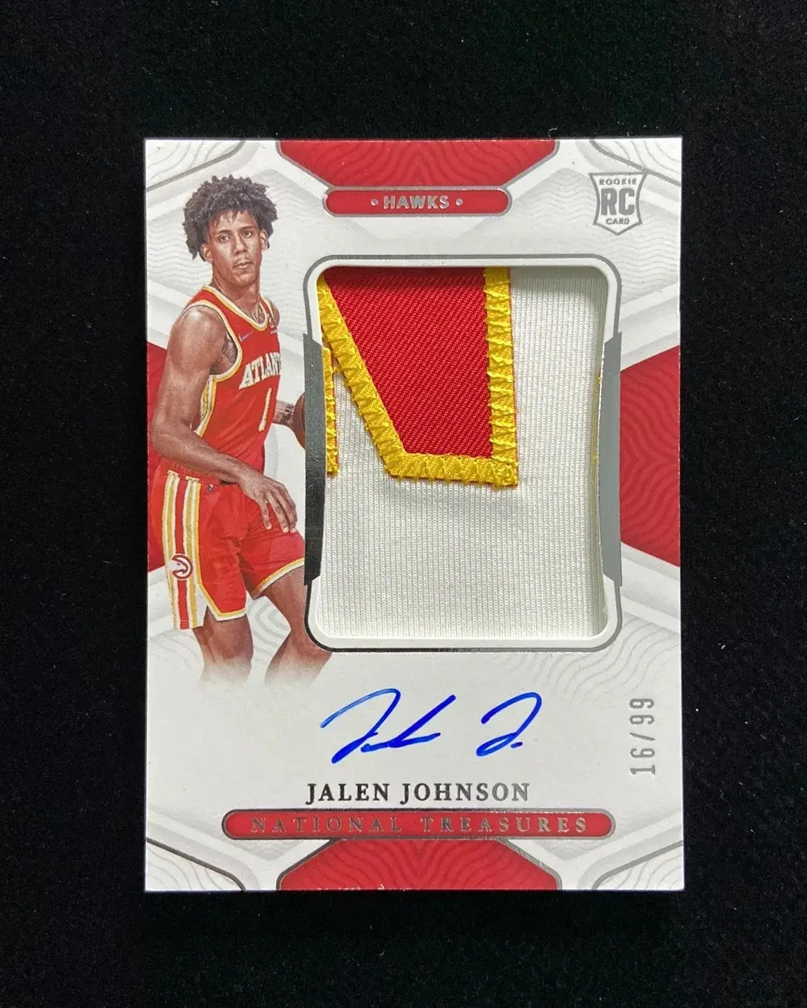 2021-22 National Treasures Jalen Johnson Rookie Patch Autograph #139 /99 basketball card