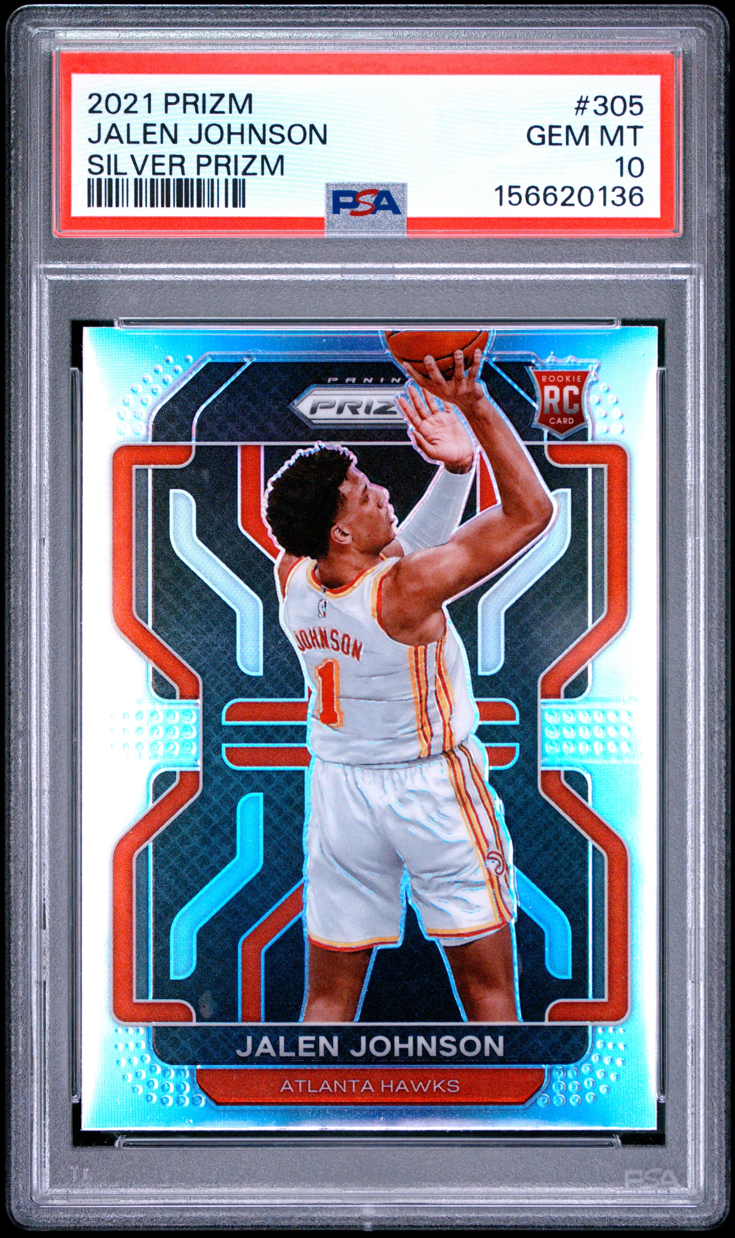 2021-22 Panini Prizm Silver Jalen Johnson Rookie #305 PSA 10 basketball card