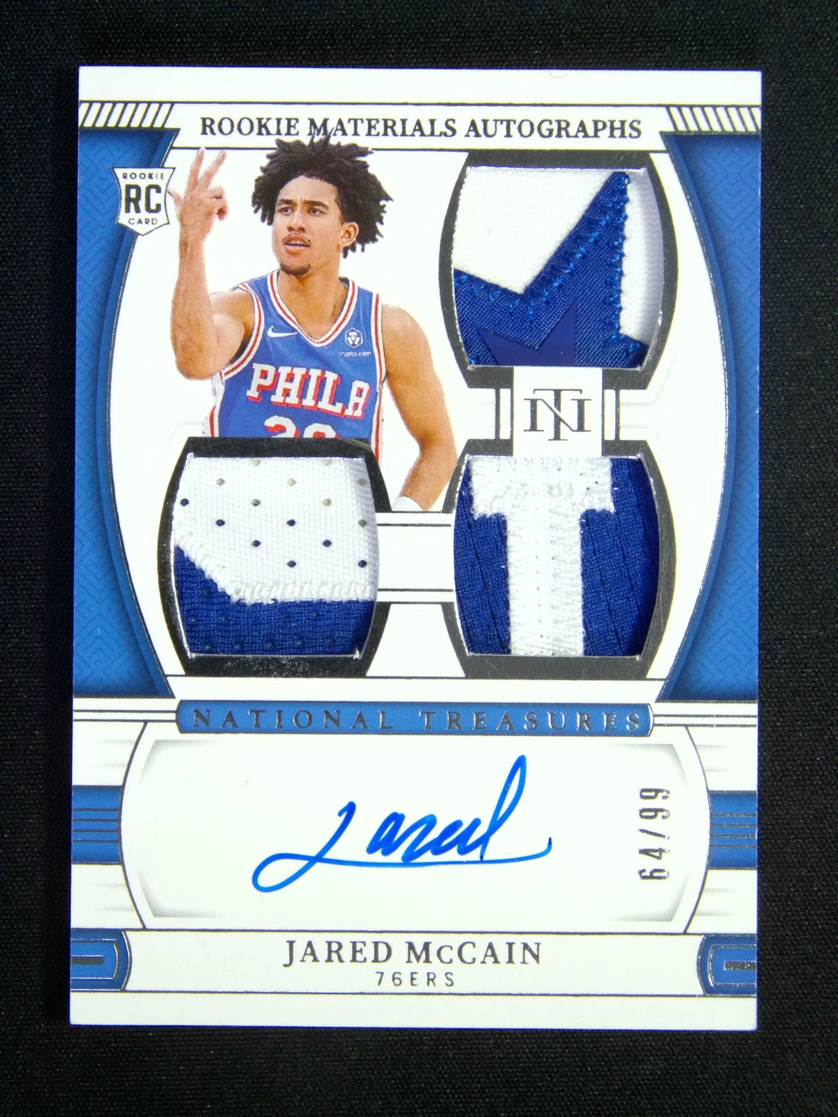 2024-25 National Treasures Jared McCain Rookie Patch Autograph /99 basketball card