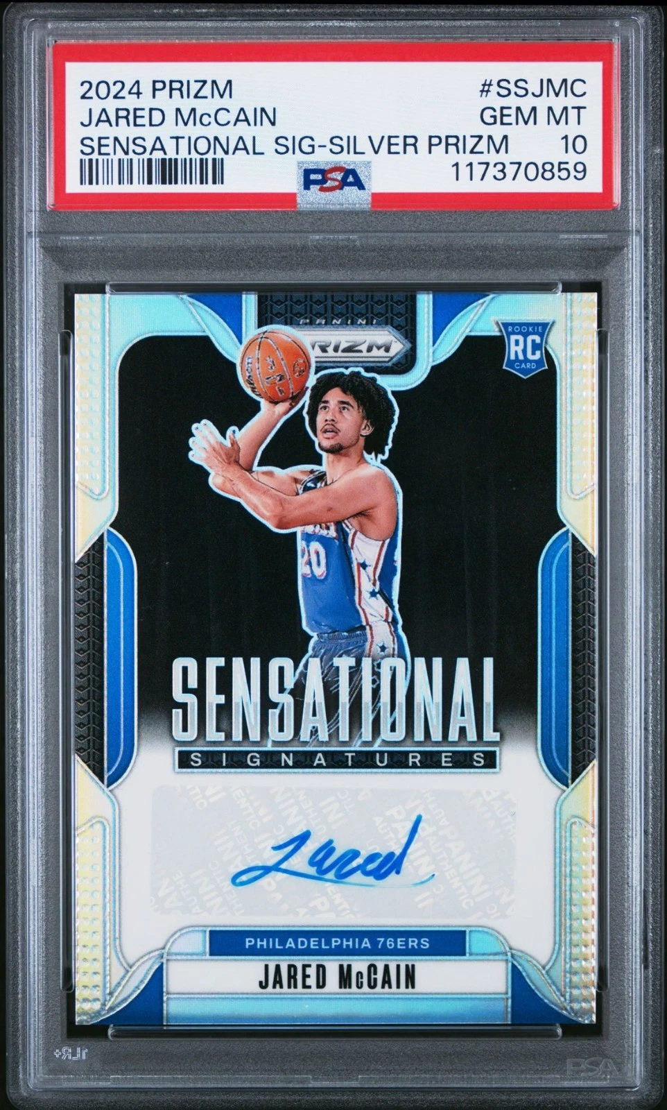 Jared McCain 2024-25 Panini Prizm Jared McCain Silver Prizm Rookie basketball card