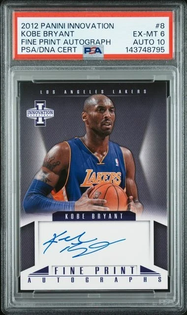 2012-13 Panini Innovation Fine Print Autographs Kobe Bryant #8 basketball card
