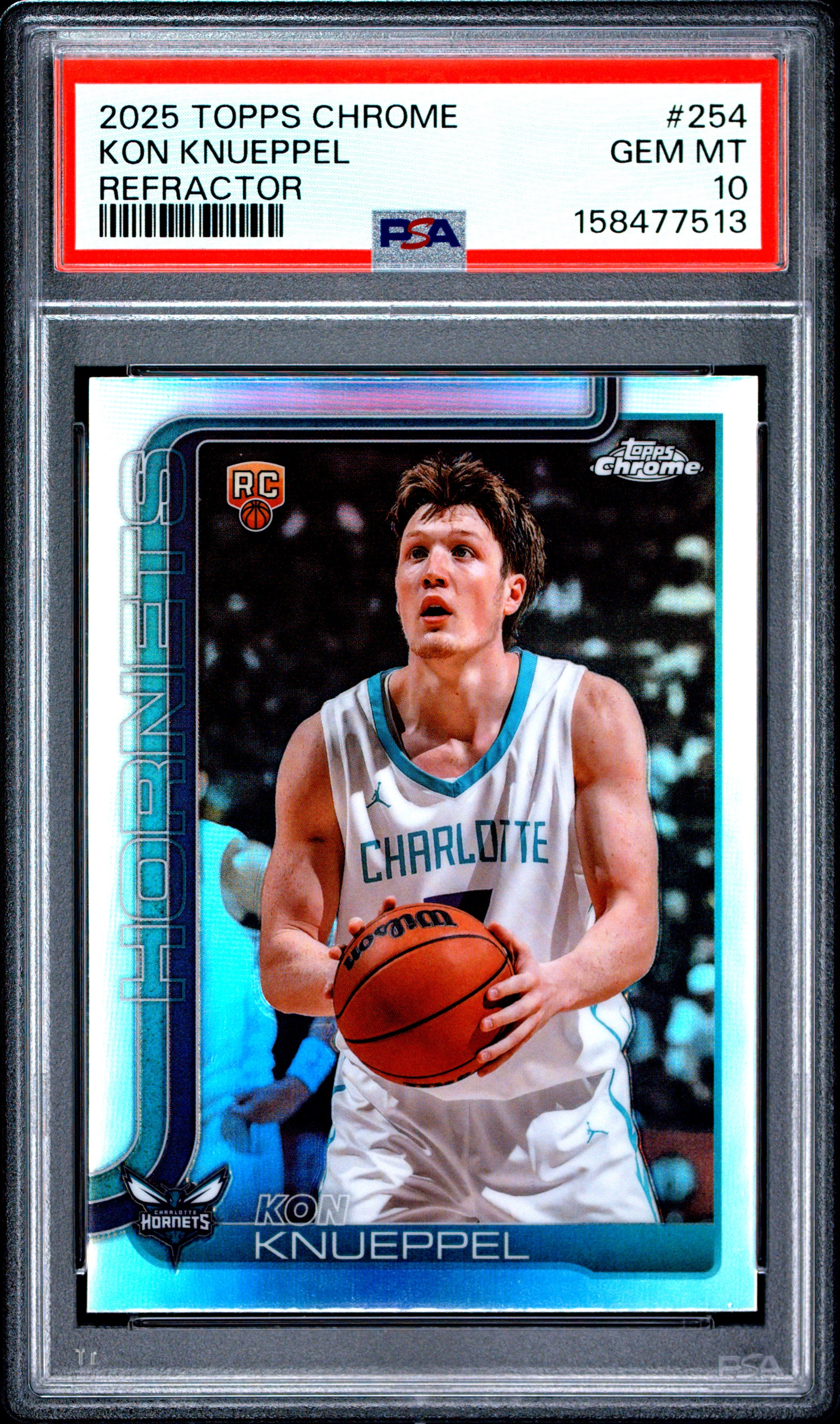 Kon Knueppel 2025-26 Topps Chrome Kon Knueppel Refractor Rookie basketball card