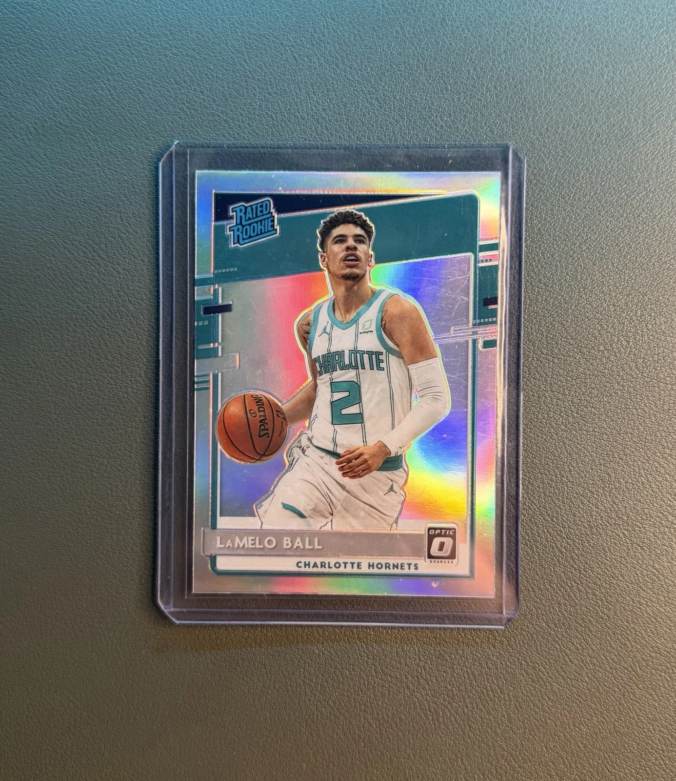 LaMelo Ball 2020-21 Donruss Optic Holo Rated Rookie basketball card
