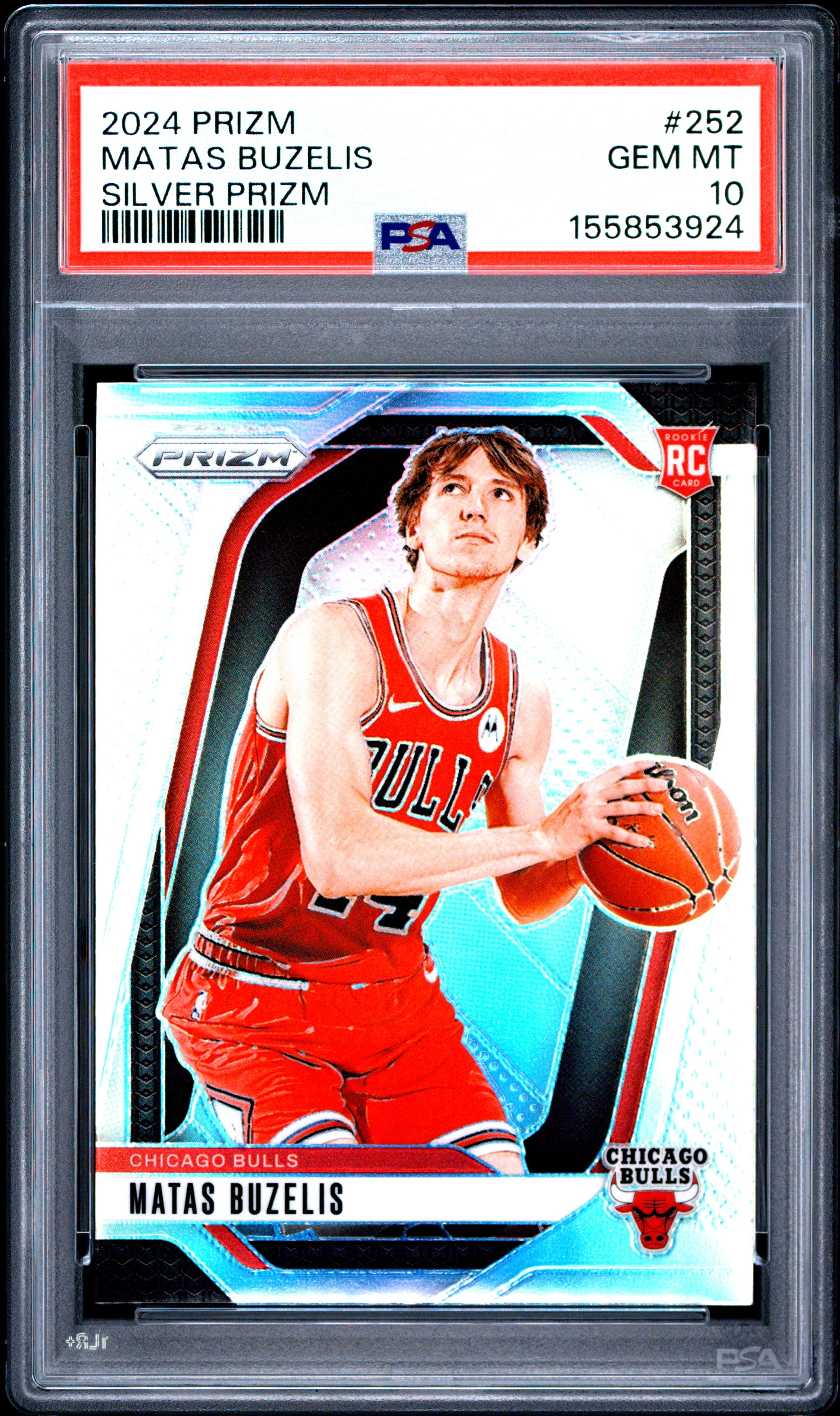 Matas Buzelis 2024-25 Panini Prizm Matas Buzelis Silver Prizm Rookie basketball card