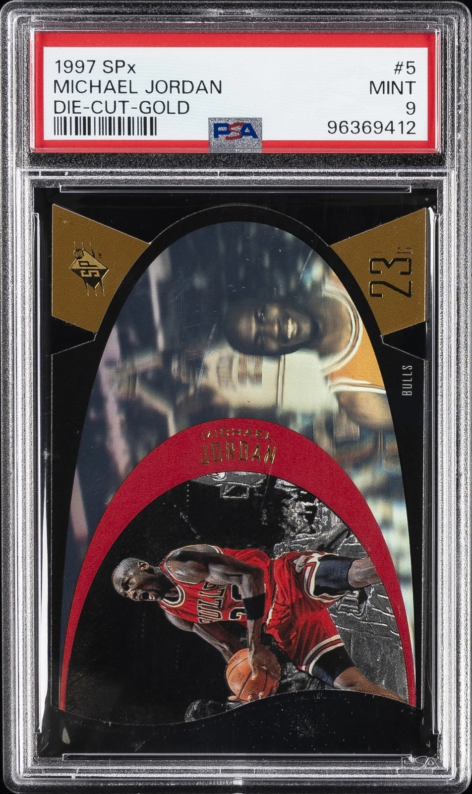 1997 SPx Die-Cut Gold Michael Jordan #5 PSA 9 basketball card