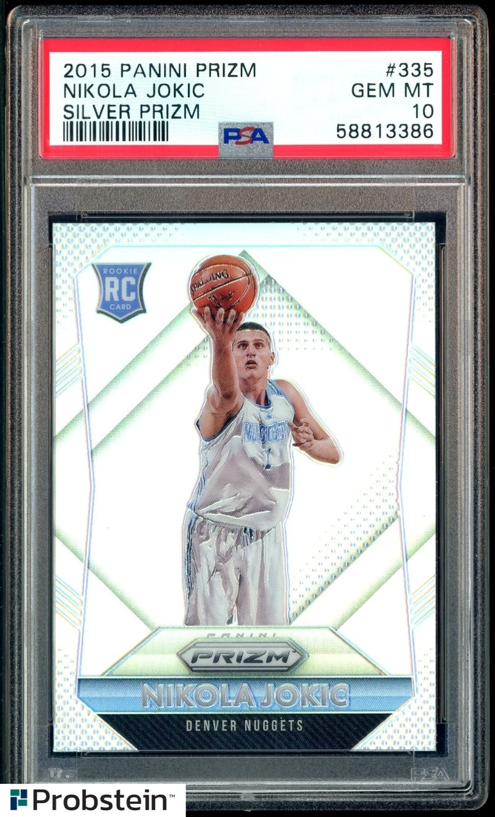 Nikola Jokic 2015-16 Panini Prizm Nikola Jokic Silver Prizm Rookie #335 basketball card