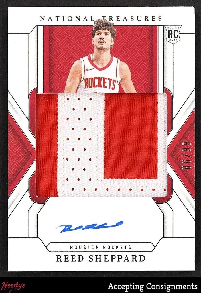 2024-25 National Treasures Reed Sheppard Rookie Patch Autograph /99 basketball card