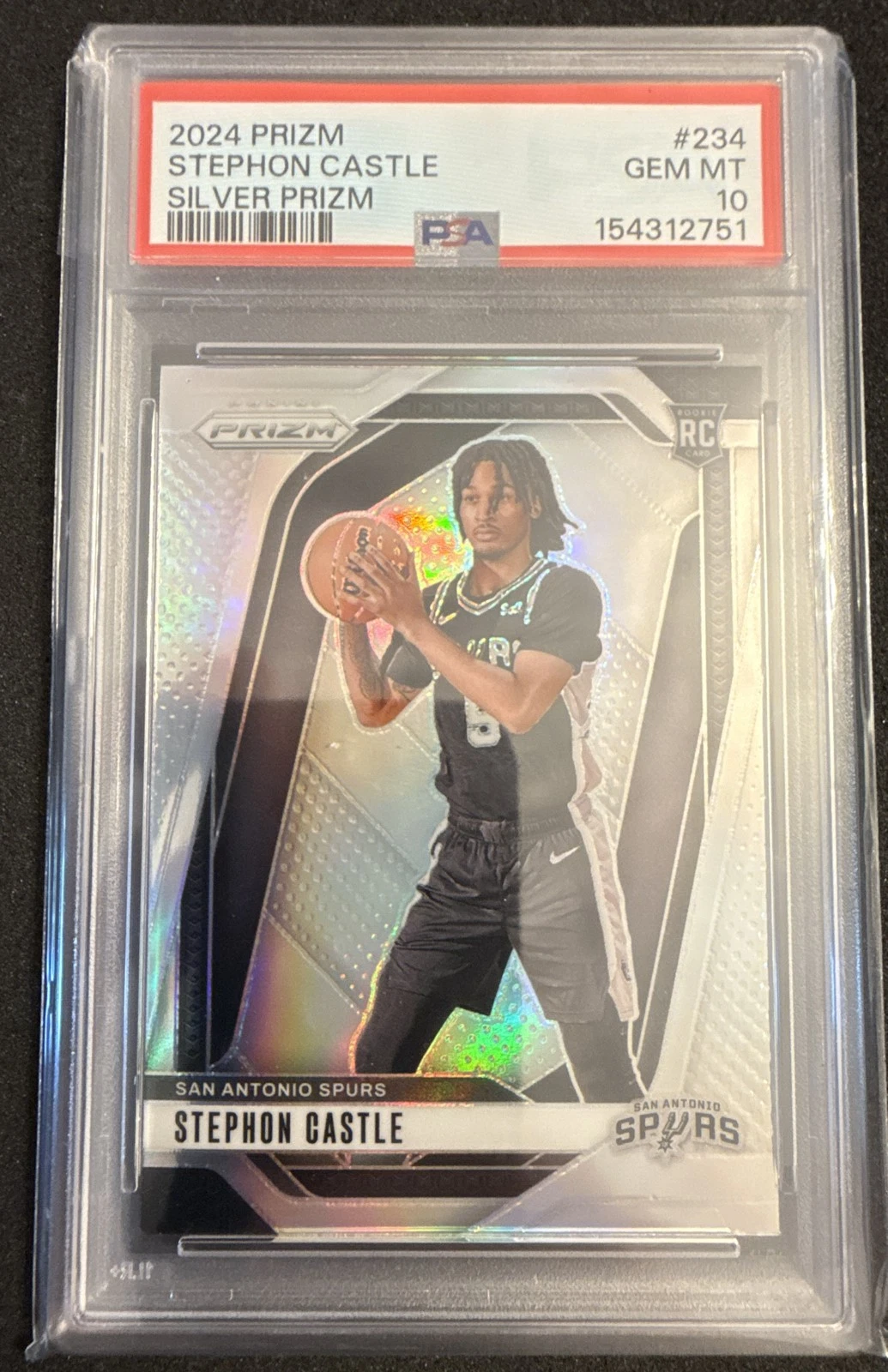 Stephon Castle 2024-25 Panini Prizm Stephon Castle Silver Prizm Rookie basketball card