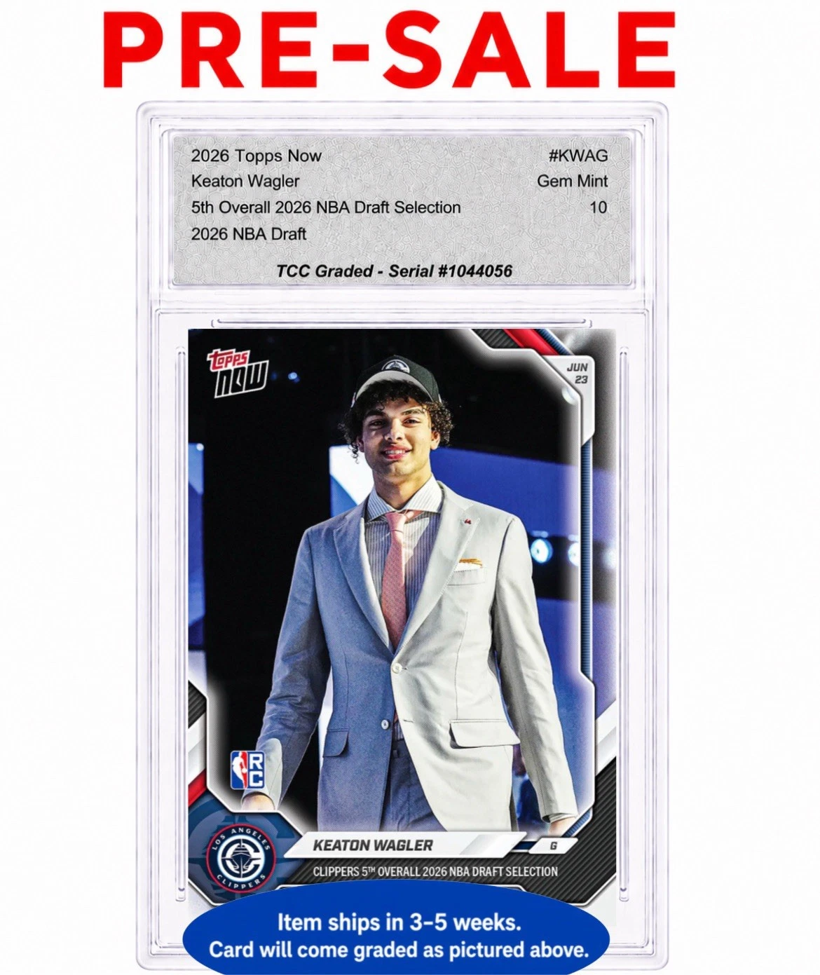 2026 Topps NOW NBA Draft Keaton Wagler Rookie basketball card