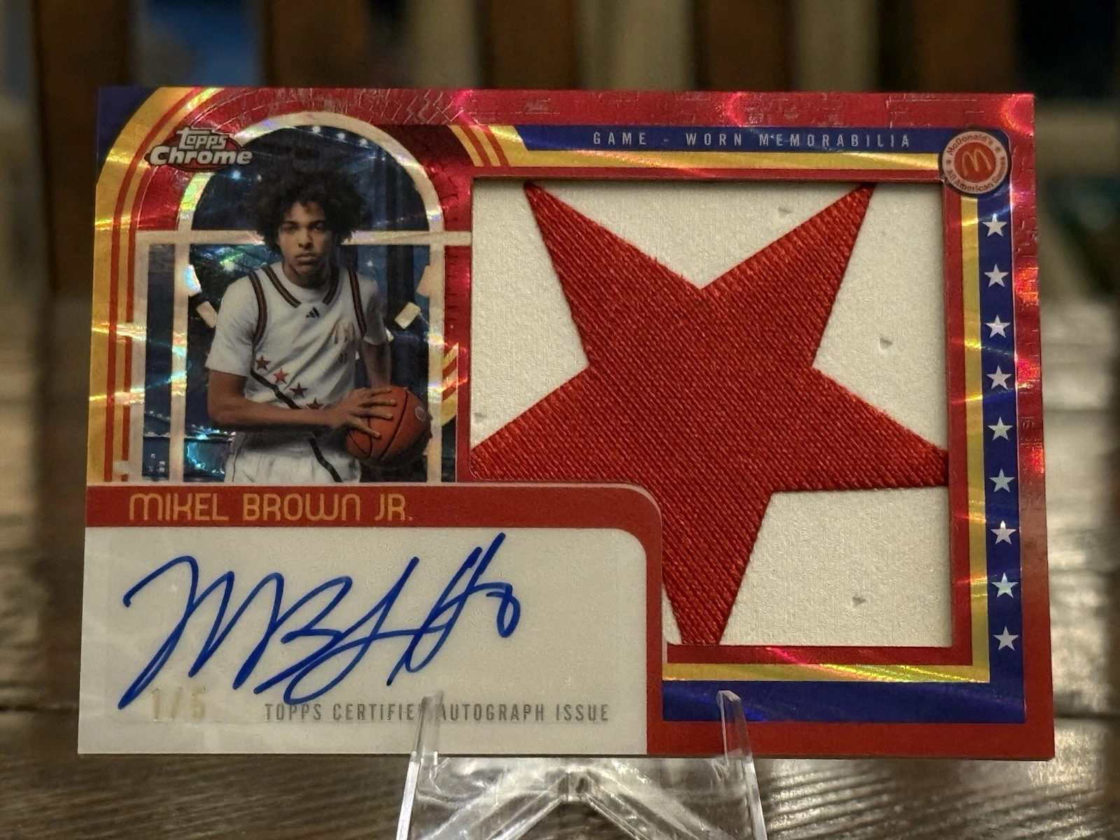 2025 Topps Chrome McDonald's All-American Mikel Brown Jr. Patch Autograph /5 basketball card
