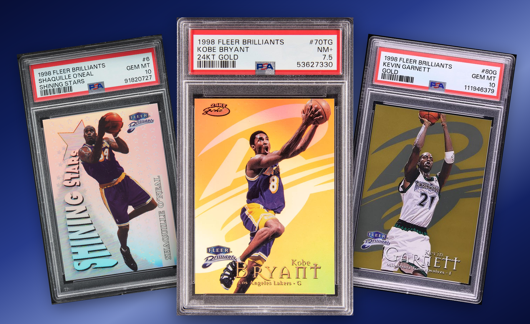 Three-card Fleer Brilliants stack