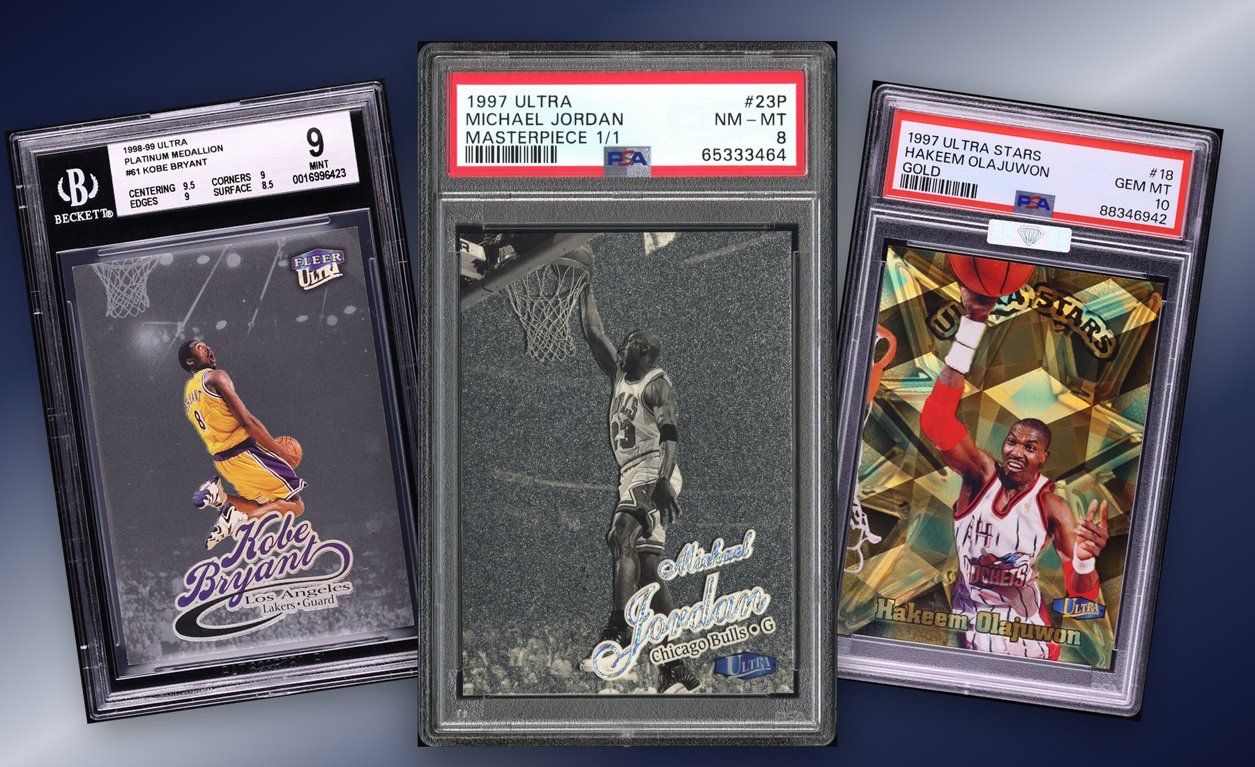 Three-card Fleer Ultra stack