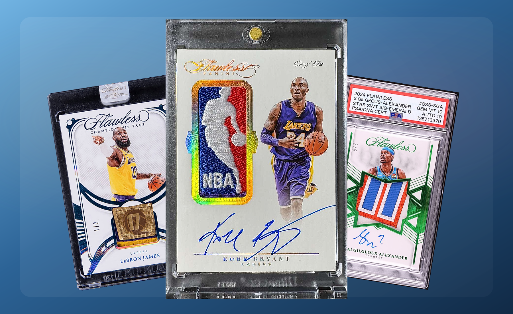 Three-card Panini Flawless stack built from uploaded collector images