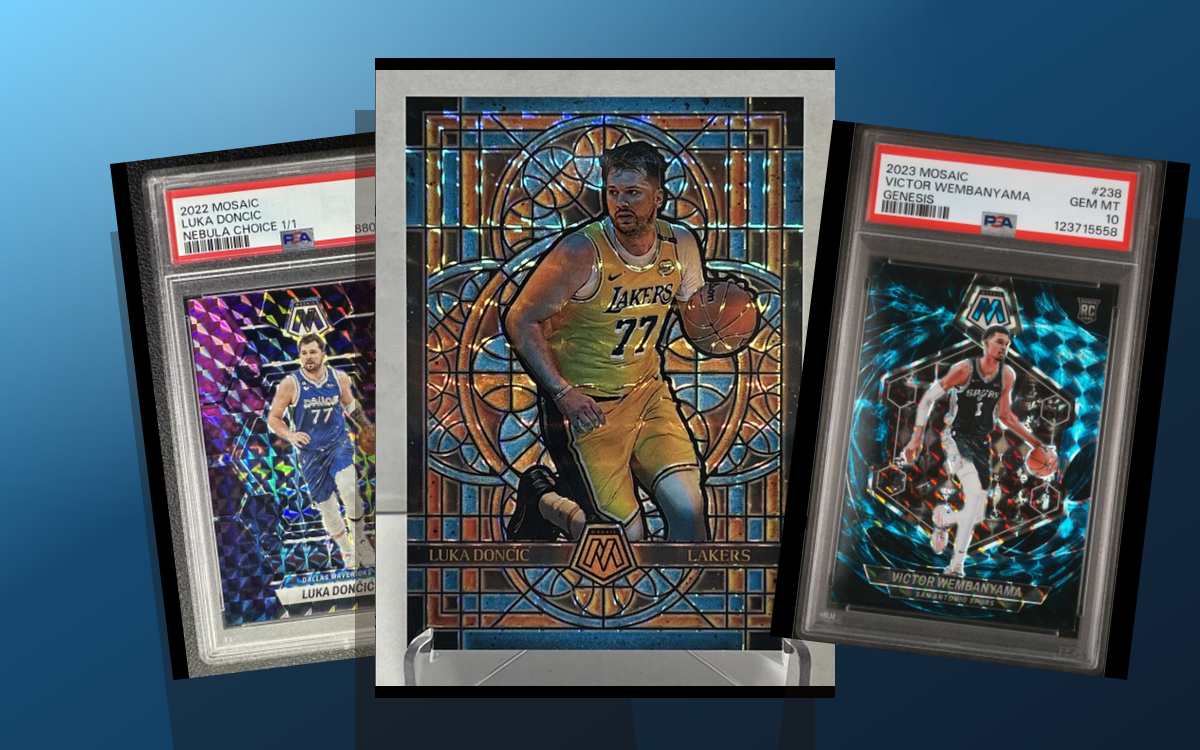 Three-card Panini Mosaic stack built from uploaded collector images