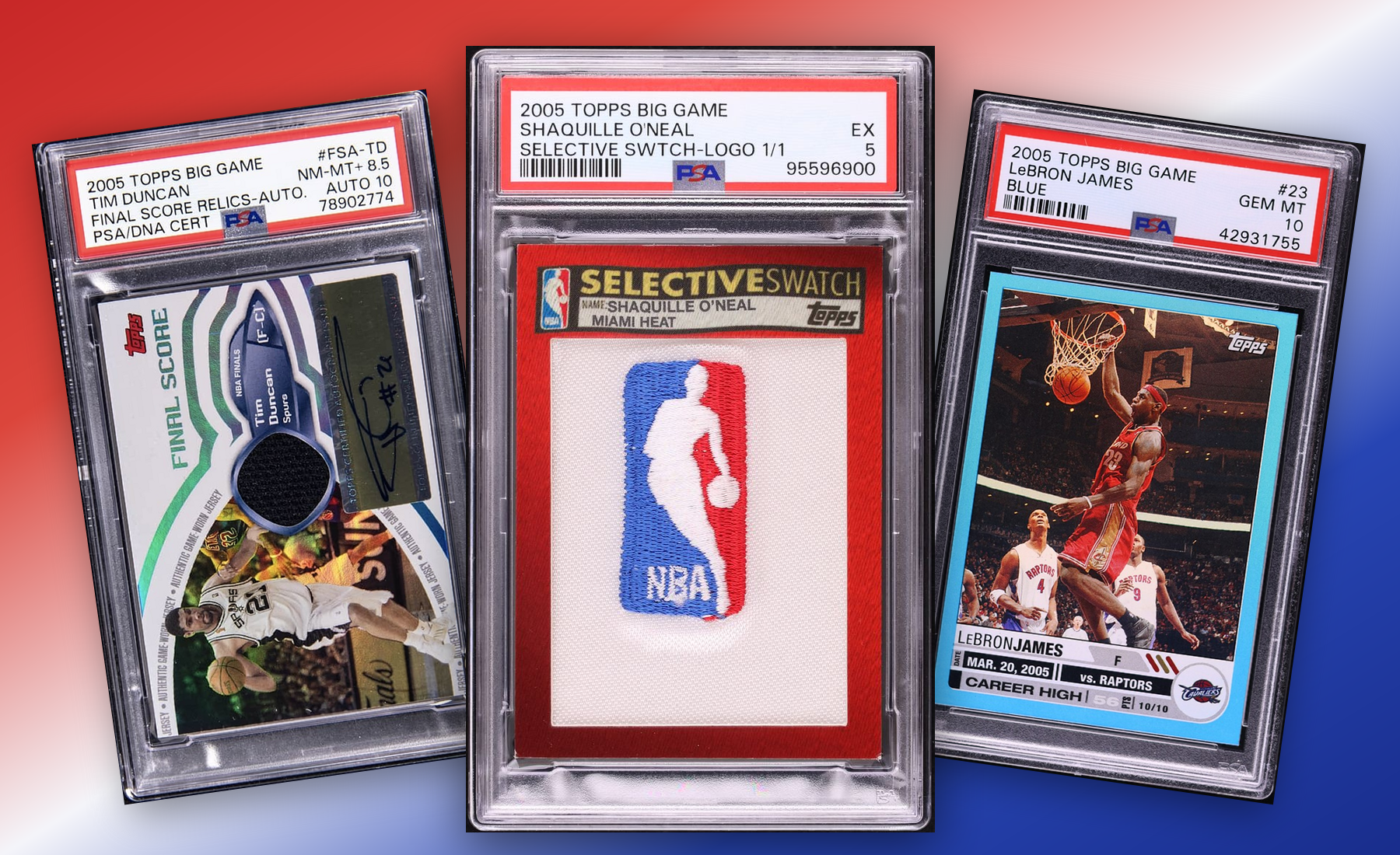 Three-card Topps Big Game stack